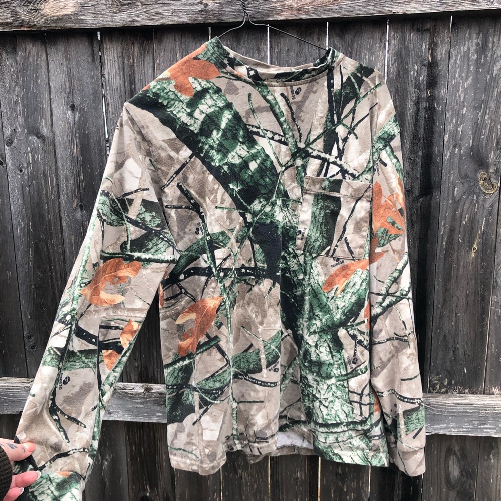 Men's Long Sleeve fusion 3D Camo Pocket Tee